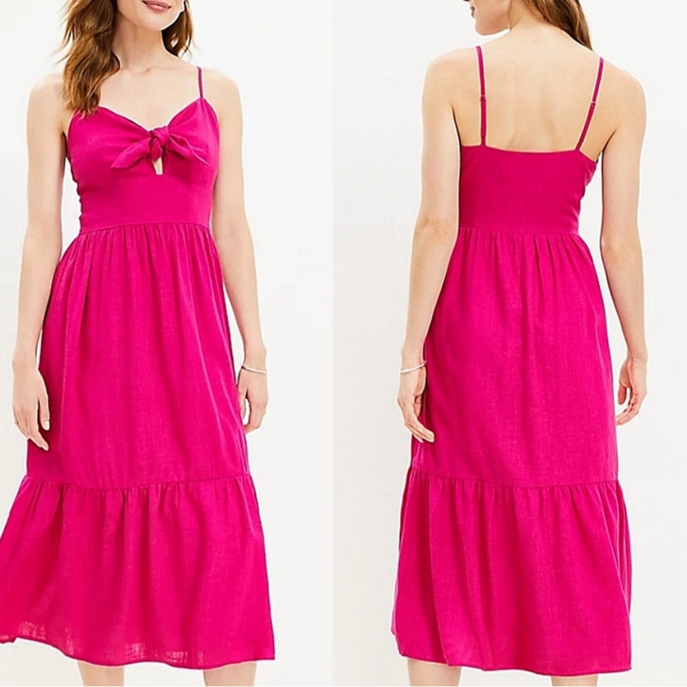 LOFT Pink Midi Dress